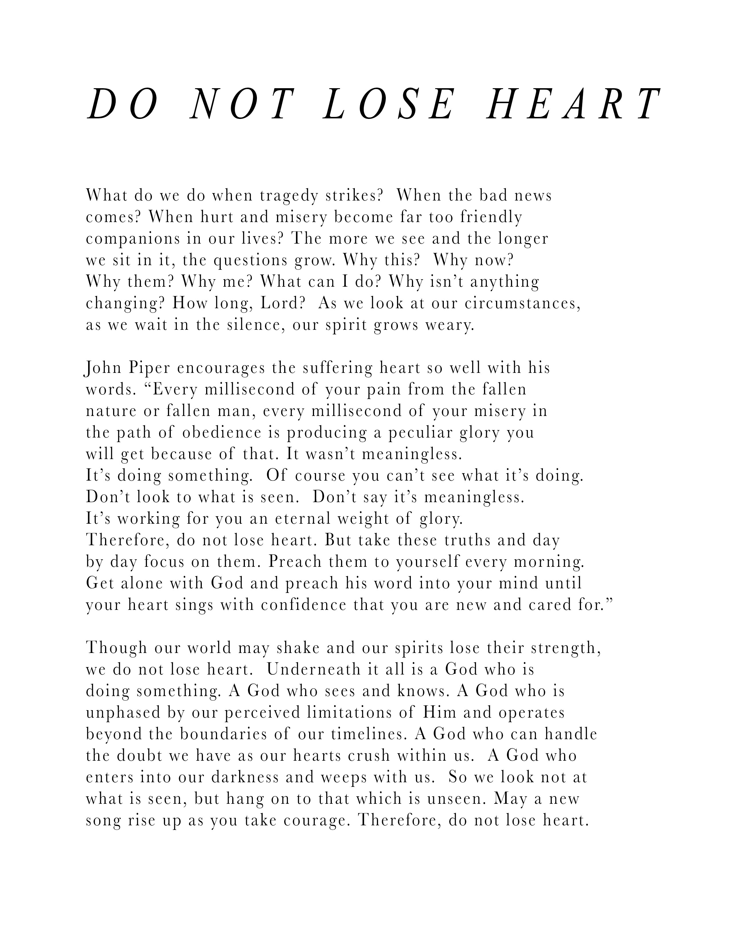 ID Bracelet - Do Not Lose Heart