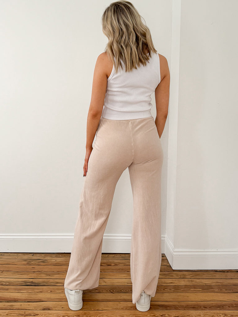 Find Me Here Washed Velour Pant- Ginger Root