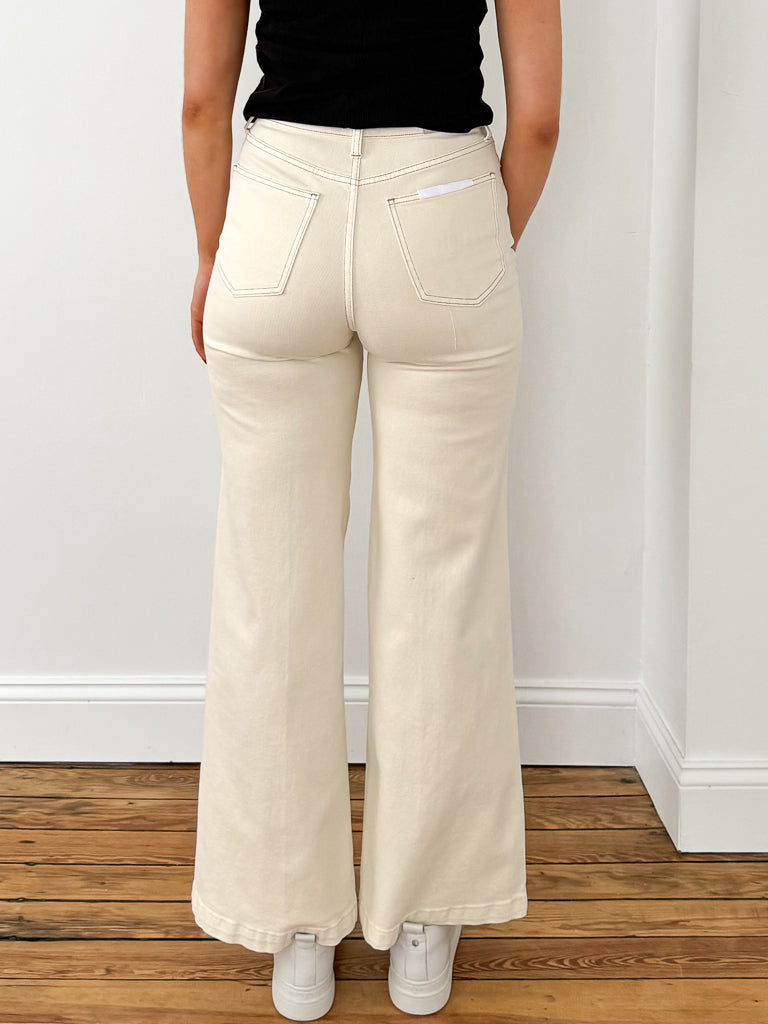 Pistola - Lana High Rise Ultra Wide Leg- Ecru