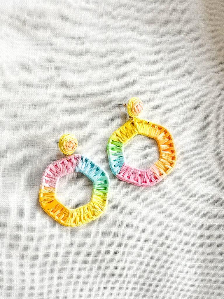 Rainbow Woven Earring