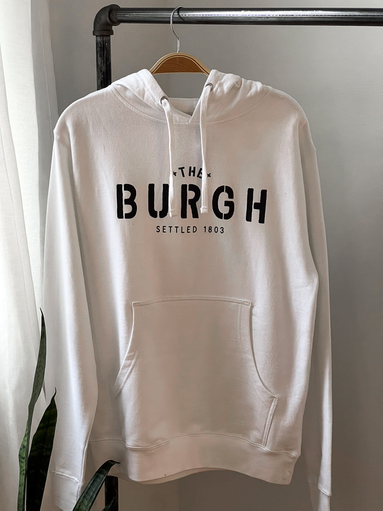 The Burgh Hoodie - White/Black