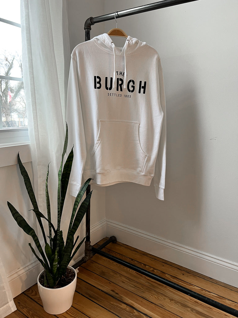 The Burgh Hoodie - White/Black