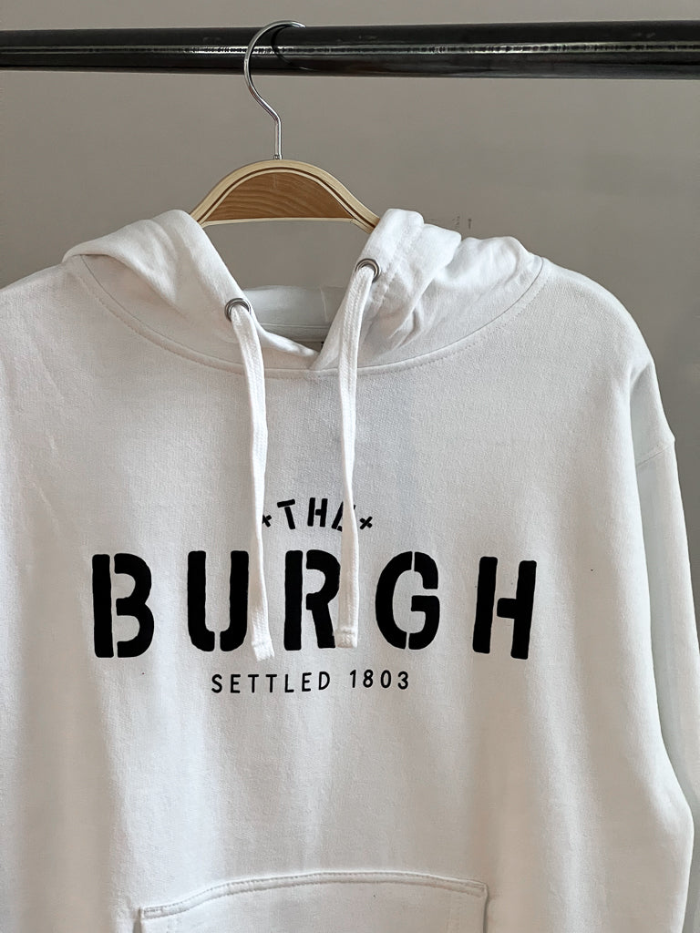 The Burgh Hoodie - White/Black