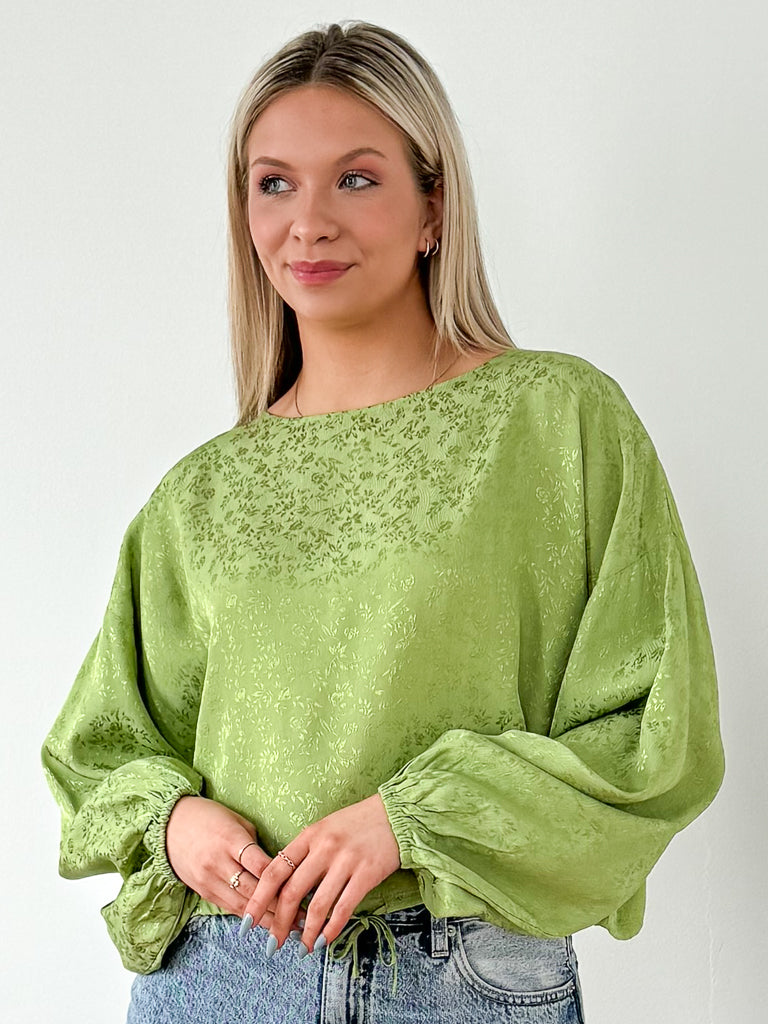 Keirra Long Sleeve Top-Green