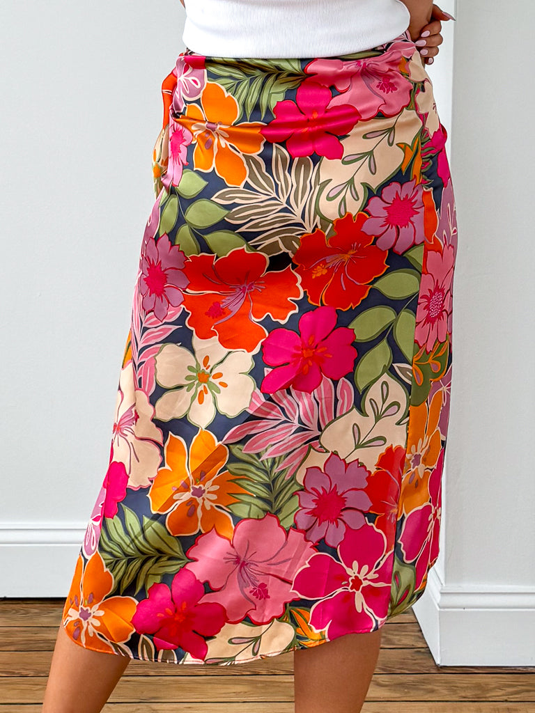 Hawaiian Midi Wrap Skirt