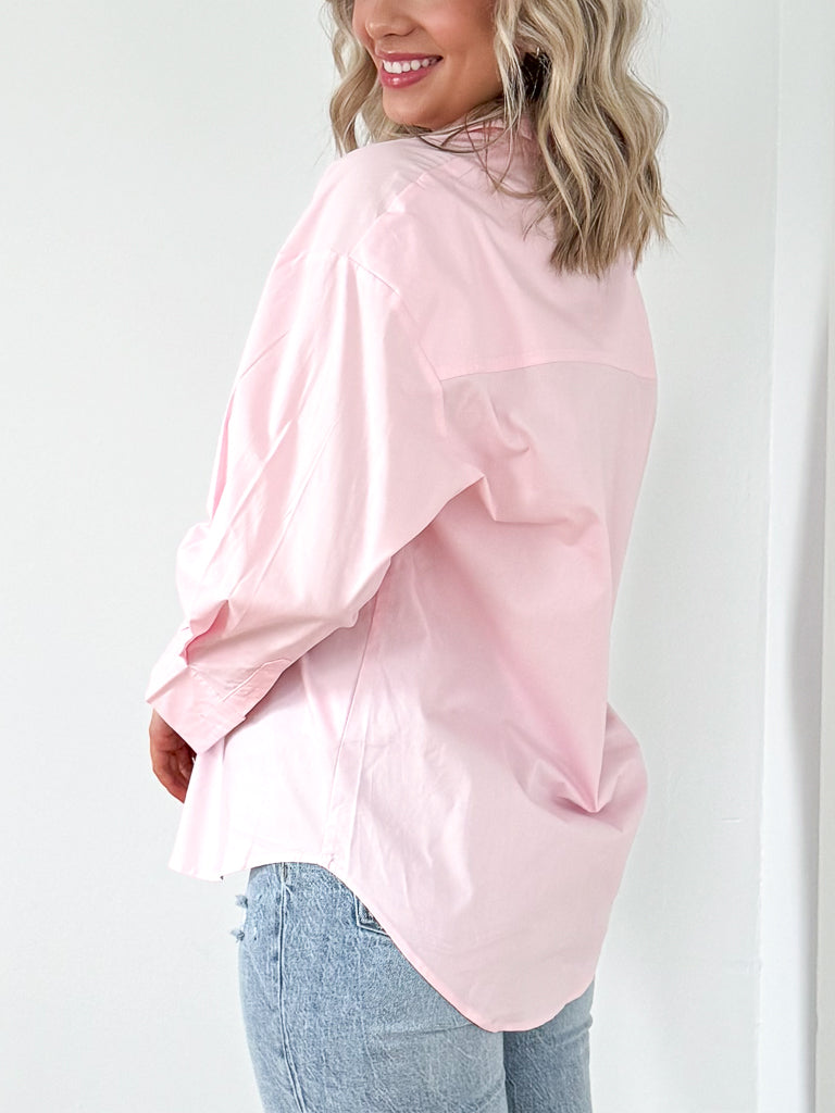 Rizzo Button Down Shirt-Light Pink