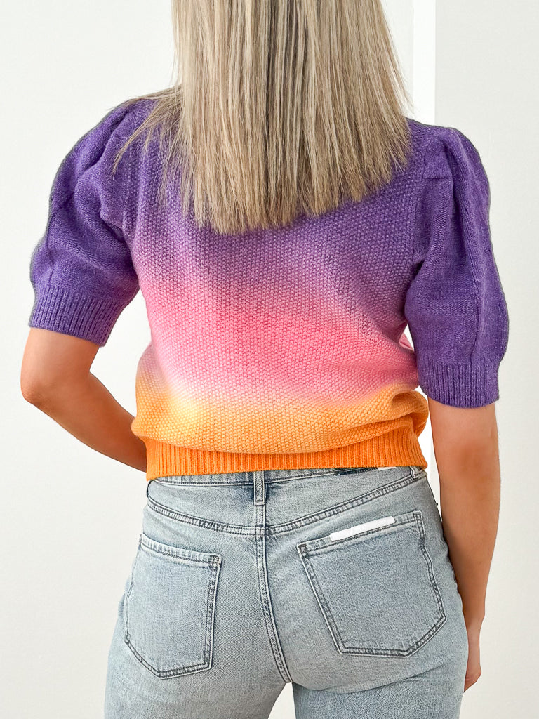 Purple Sunset Sweater- Purple/Orange