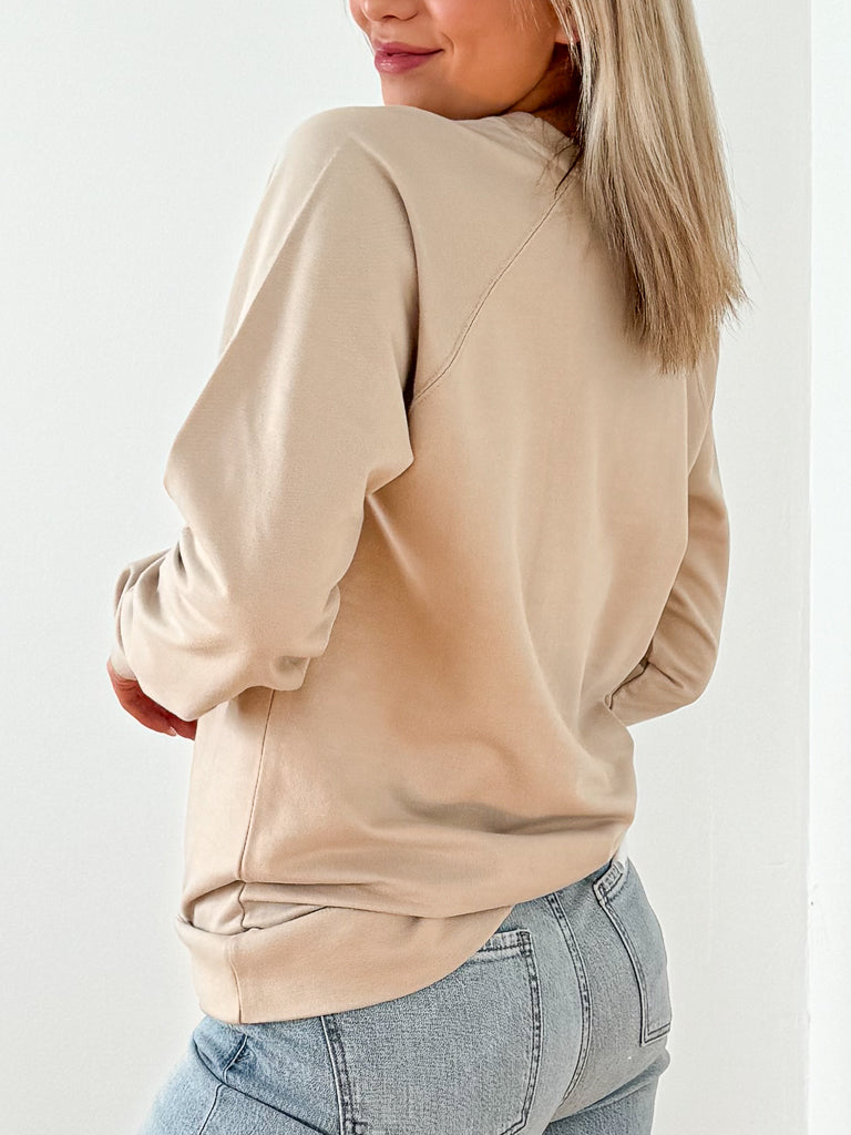 Newburgh Lightweight Sweatshirt - Tan / White