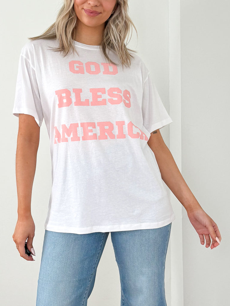 God Bless America Tee- White