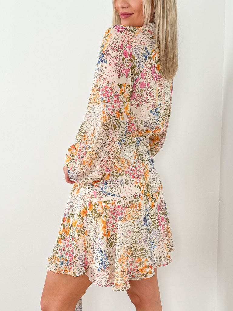 Zinnia Wrap Dress-Floral