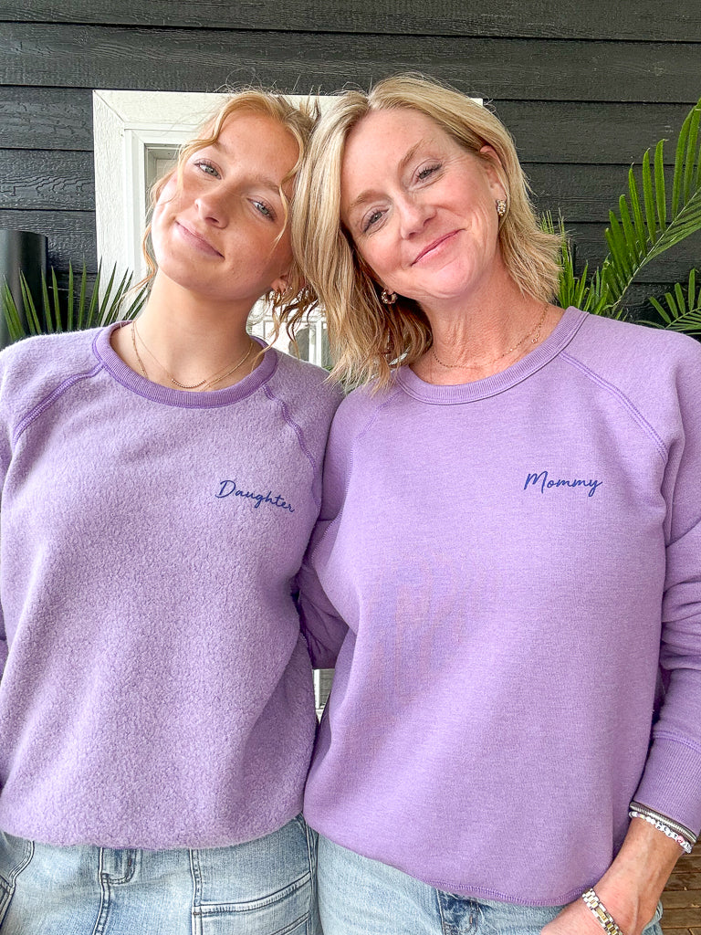 Mommy/Daughter Reversible Sweatshirt-Blooming Lilac