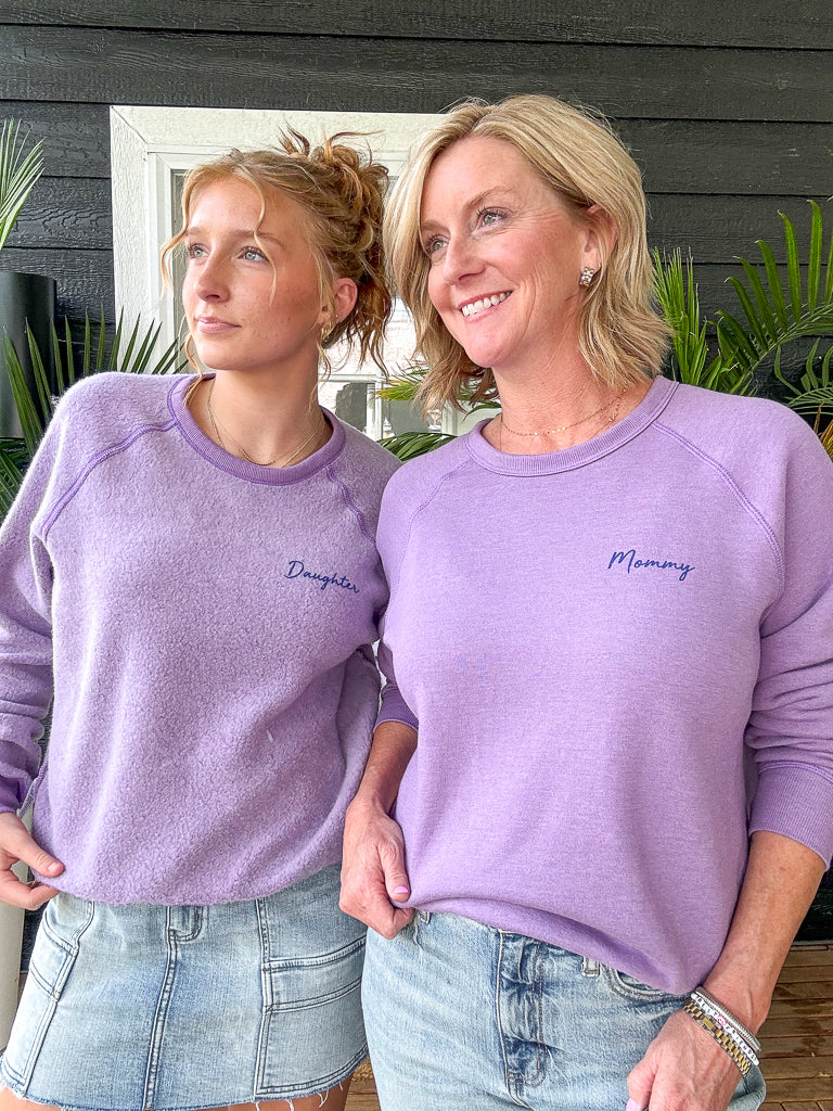 Mommy/Daughter Reversible Sweatshirt-Blooming Lilac