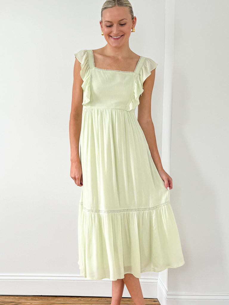 Quinn Midi Dress-Lime
