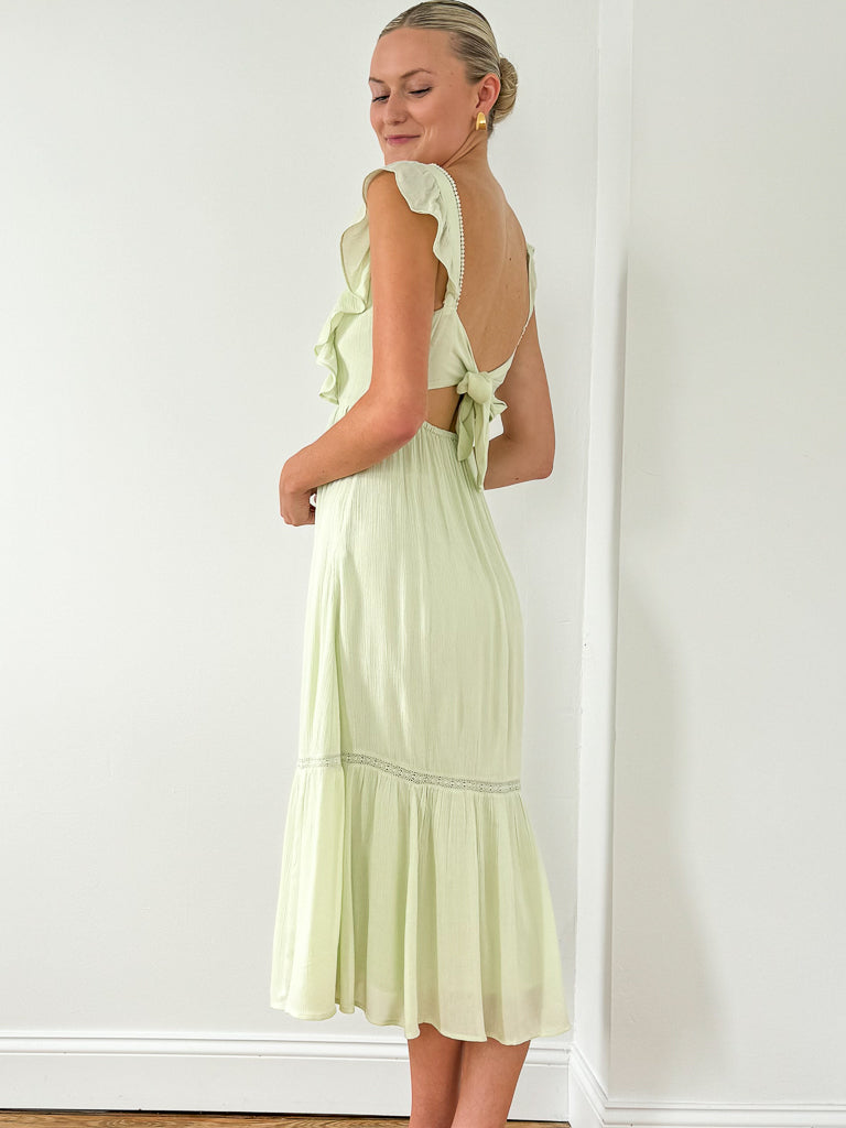 Quinn Midi Dress-Lime