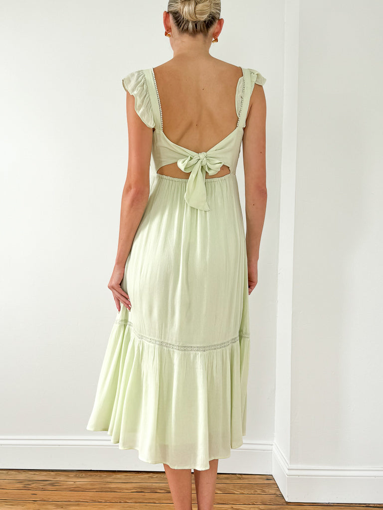 Quinn Midi Dress-Lime