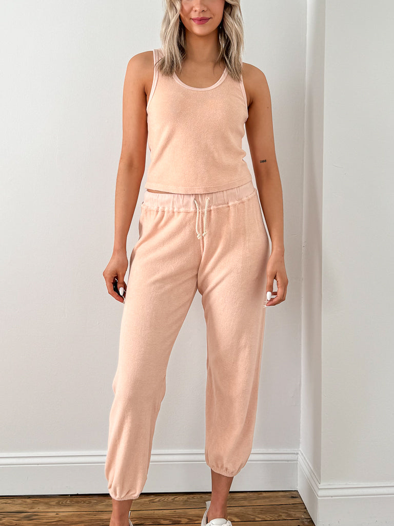 Cruise Loop Terry Tank and pant-Peaches & Cream
