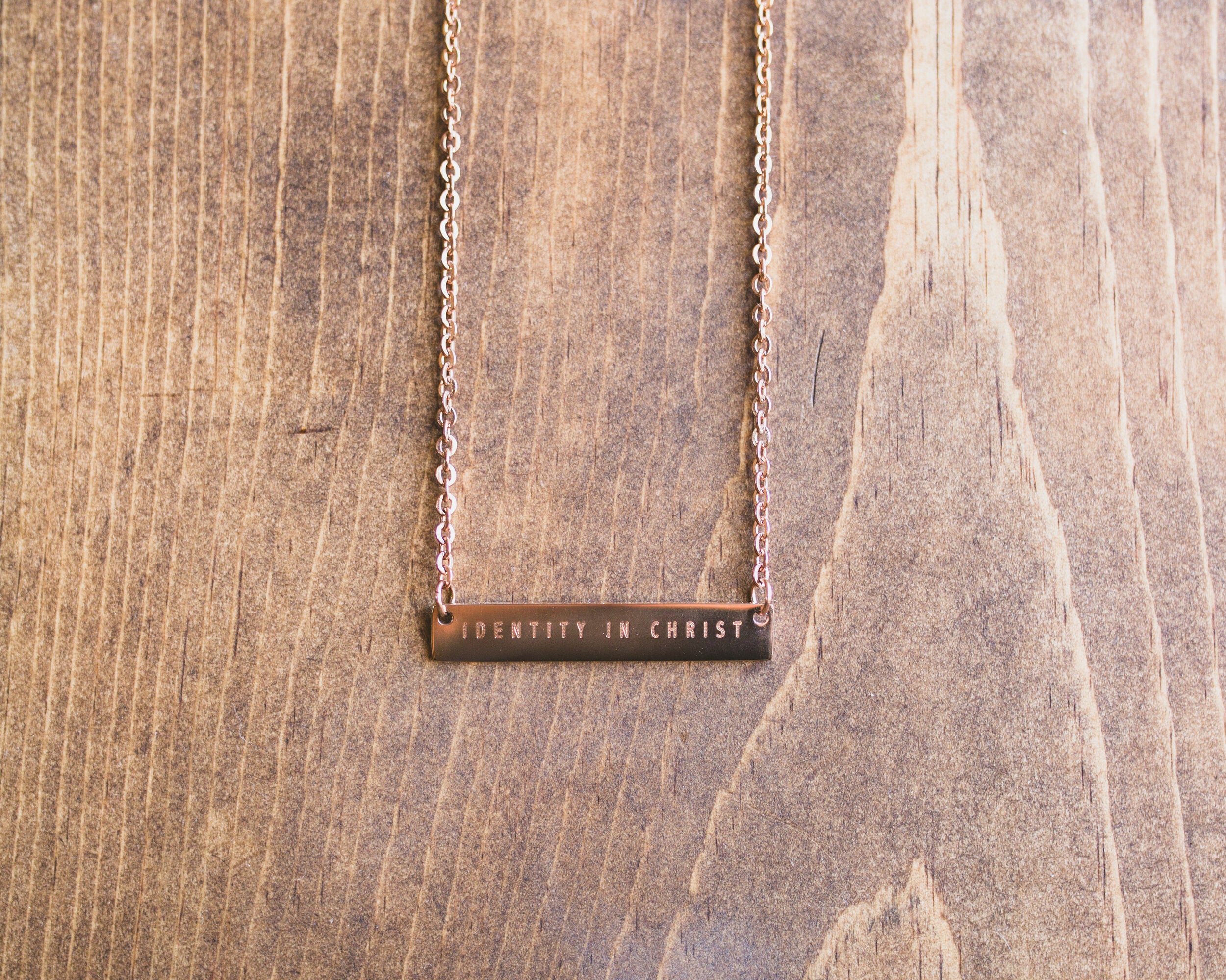 Identity in Christ Horizontal Bar Necklace