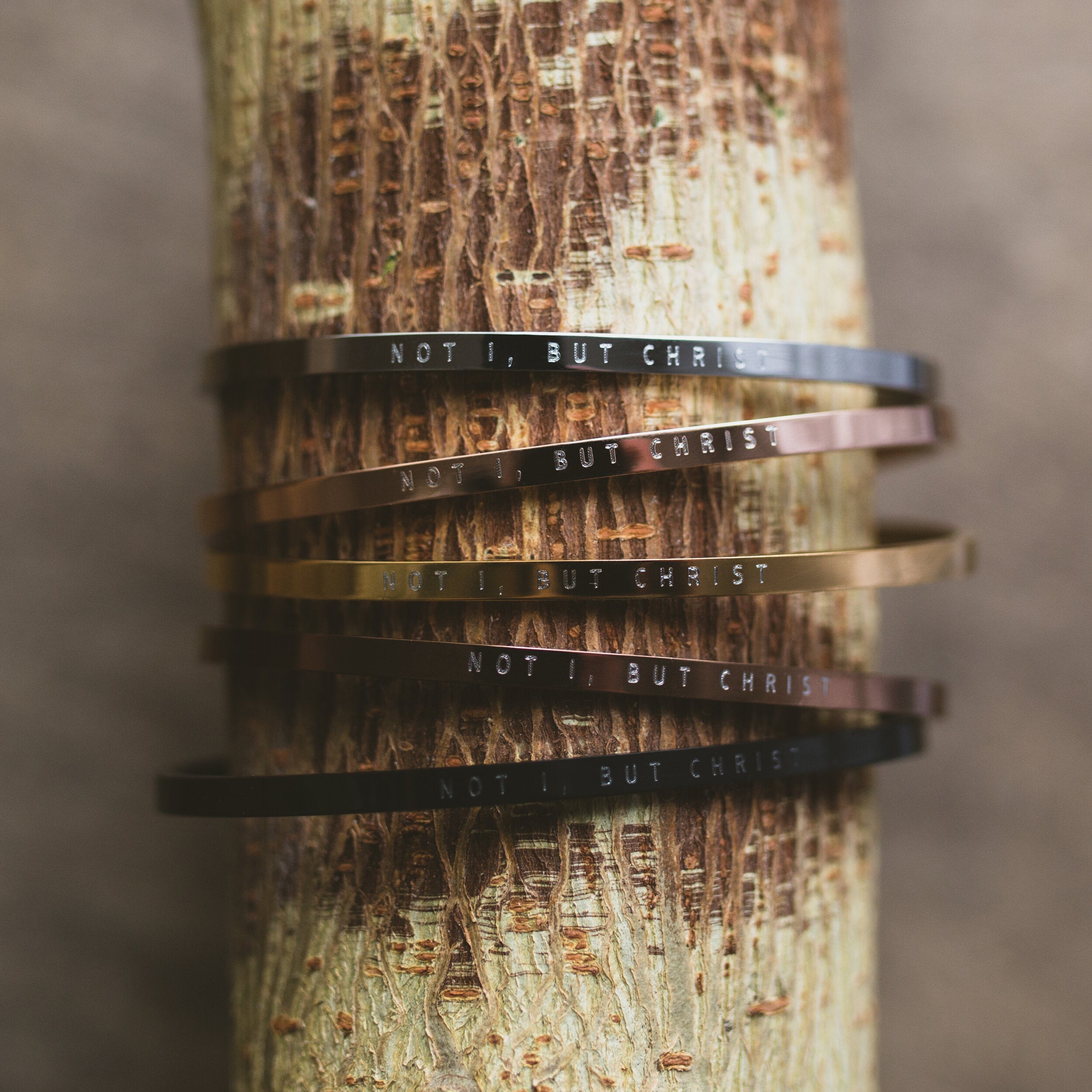 Thin Cuff Bracelet - Not I, But Christ