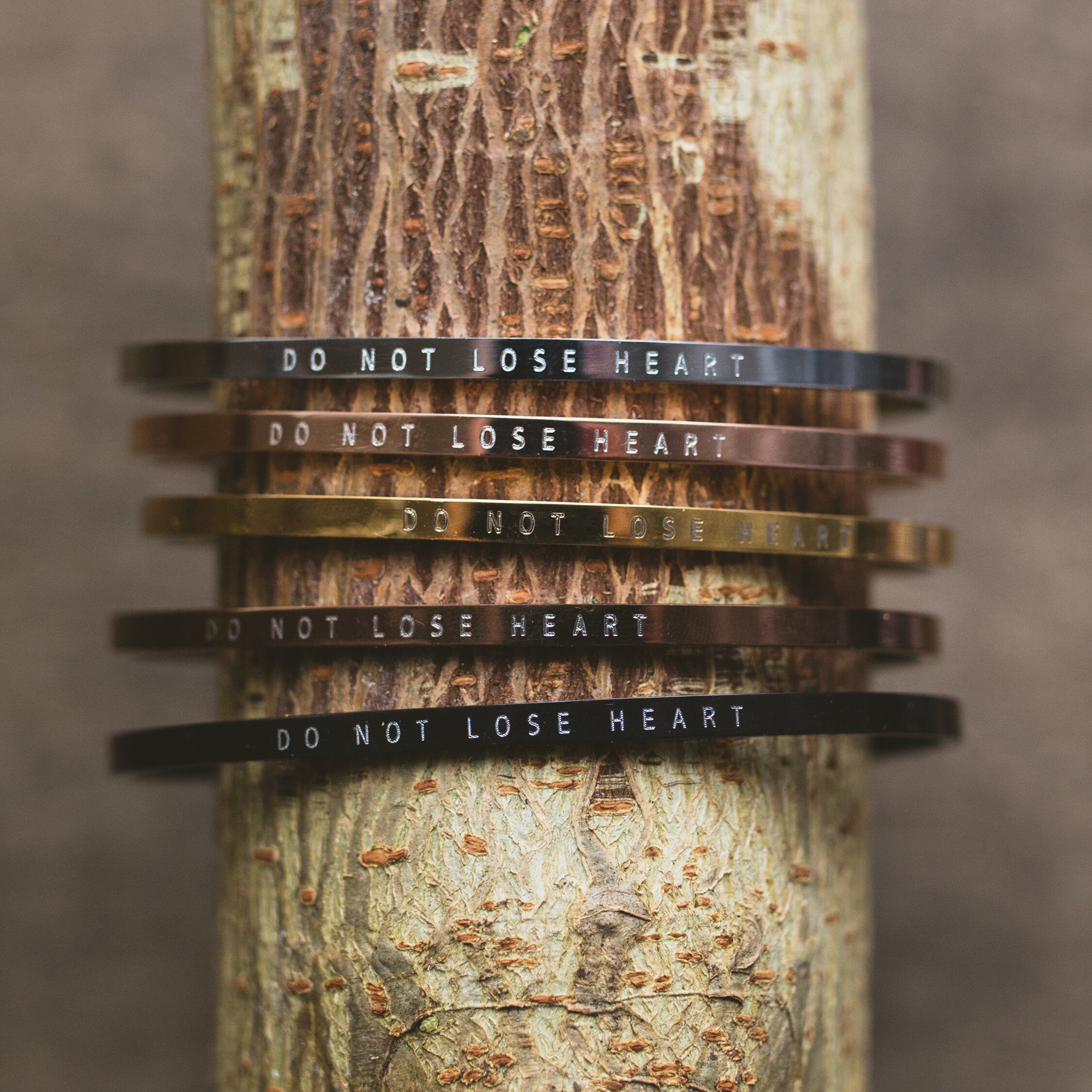 Thin Cuff Bracelet - Do Not Lose Heart