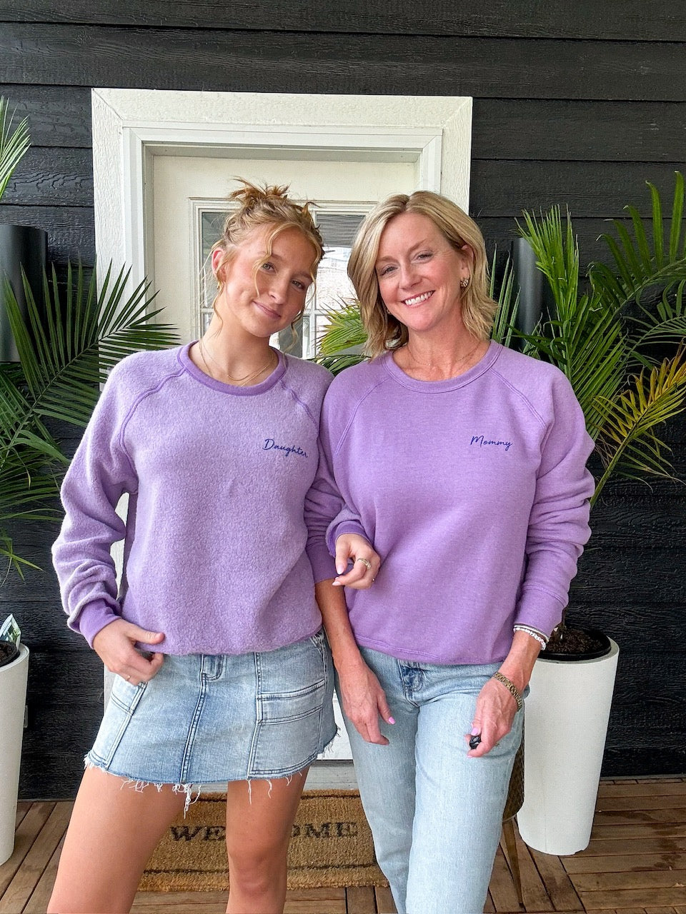 Mommy/Daughter Reversible Sweatshirt-Blooming Lilac
