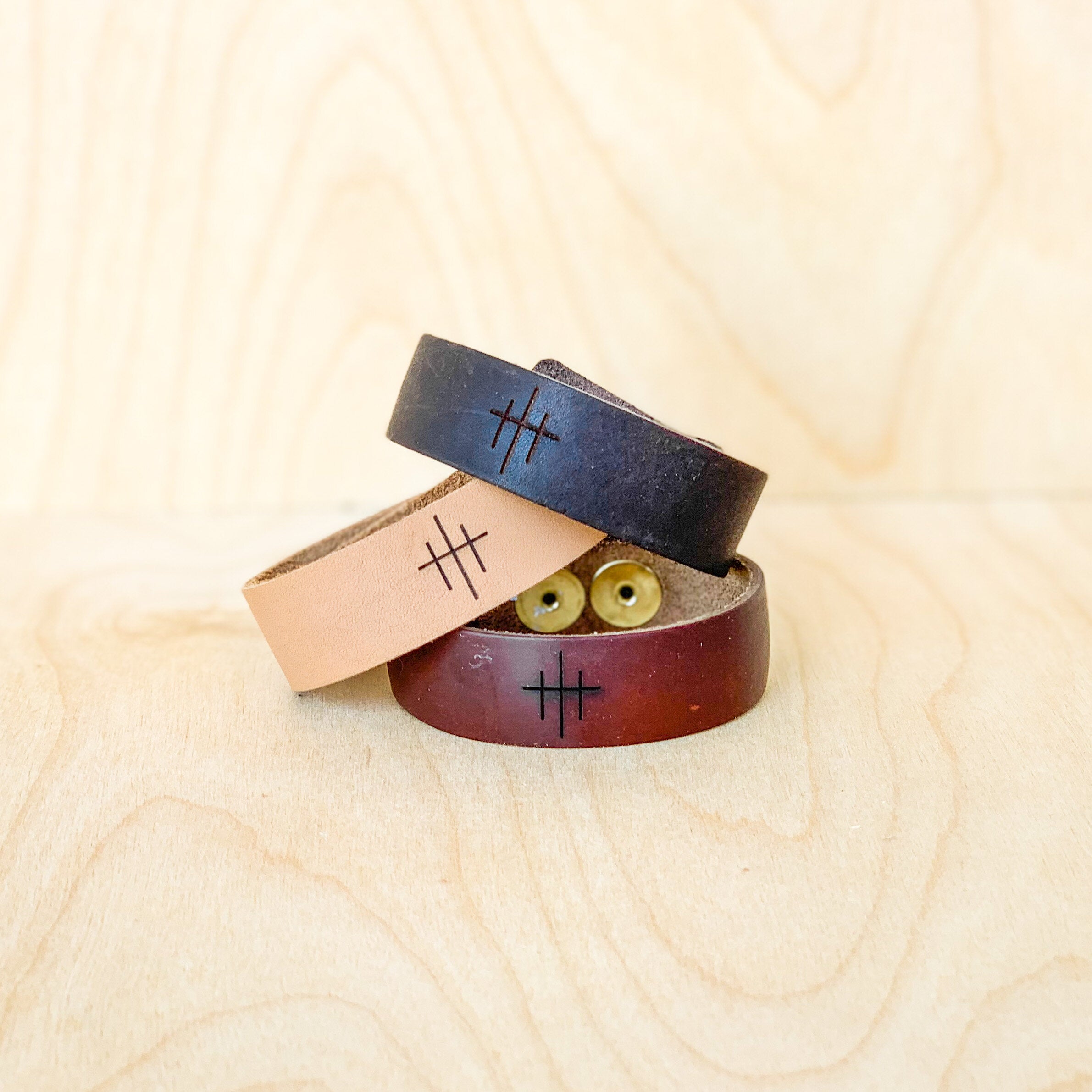 Identity in Christ Logo Leather Cuff Bracelet