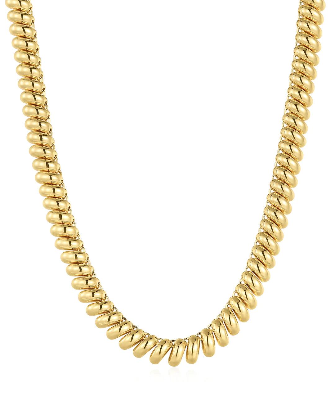 The Ridged Marbella Necklace- Gold - Flutter