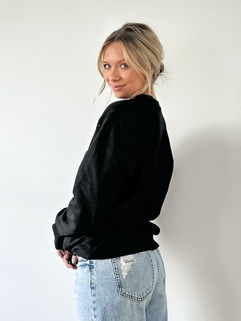 The Burgh Crew Sweatshirt - Black/White - Flutter
