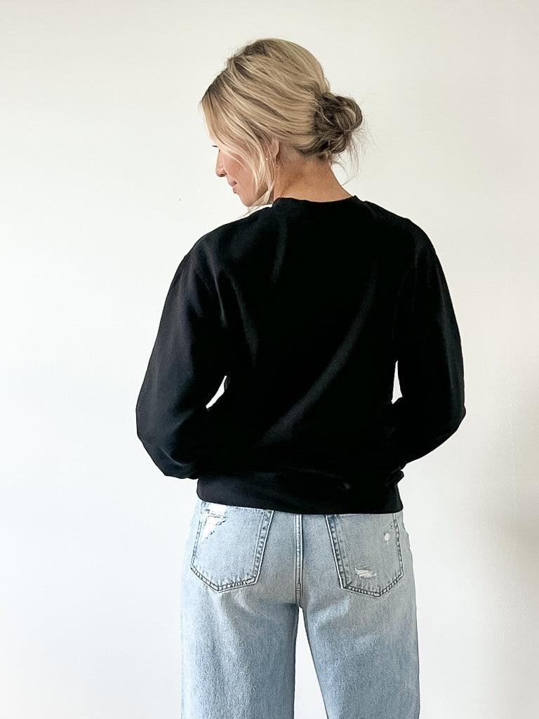 The Burgh Crew Sweatshirt - Black/White - Flutter