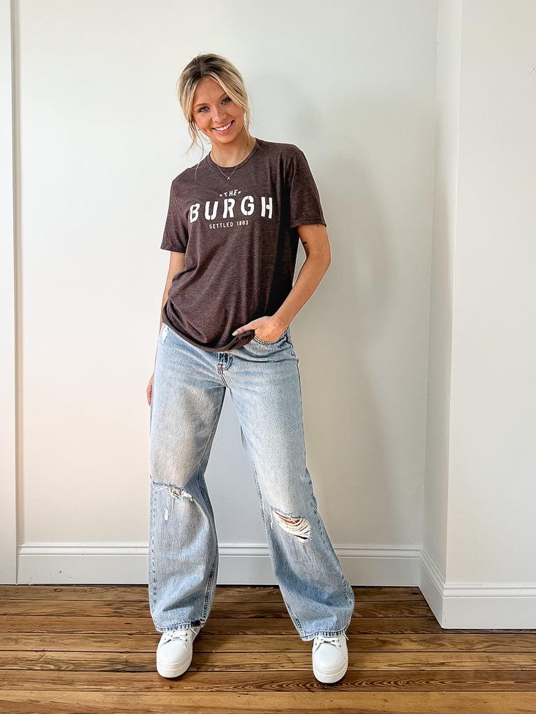 The Burgh Short Sleeve Tee - Earthy Brown/Vintage White - Flutter