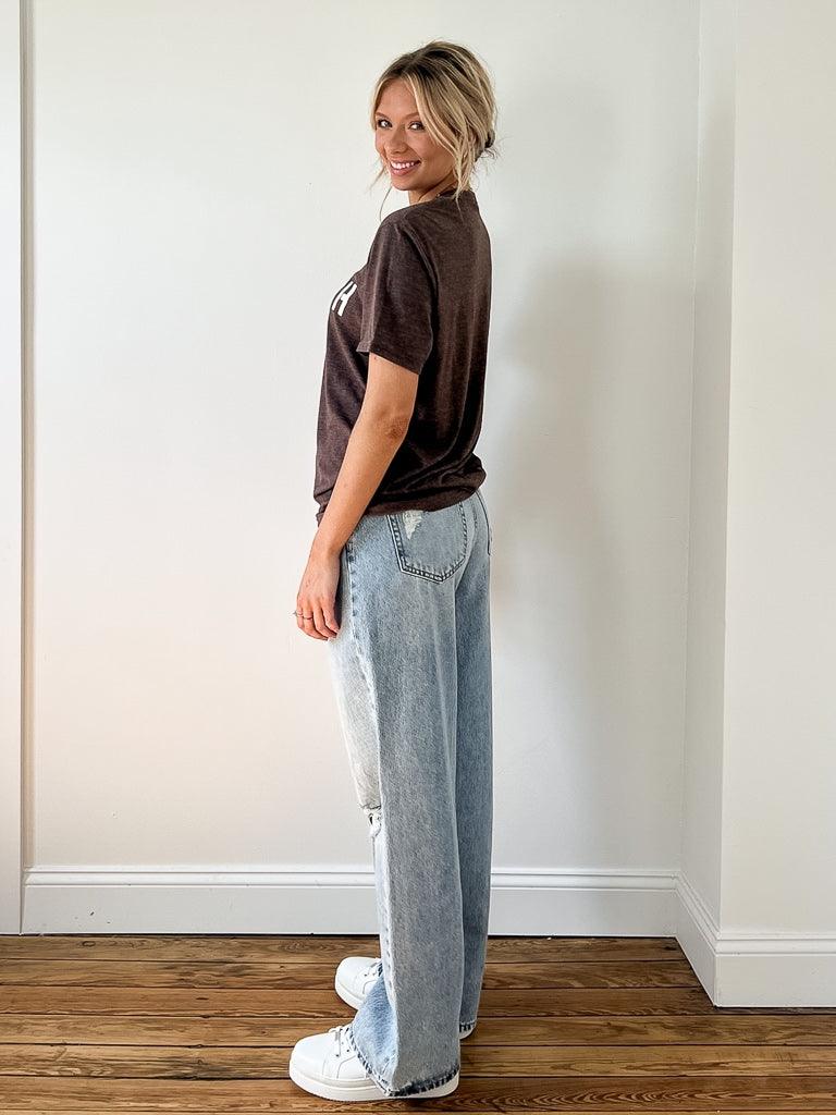 The Burgh Short Sleeve Tee - Earthy Brown/Vintage White - Flutter