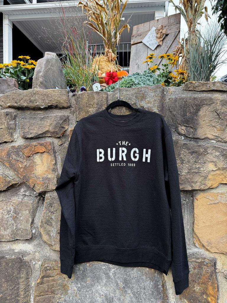 The Burgh Crew Sweatshirt - Black/White - Flutter