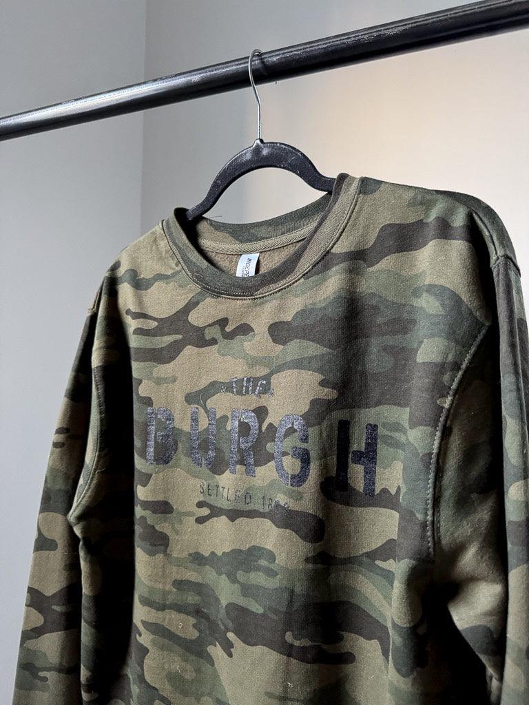 The Burgh Crew Sweatshirt - Camo/Black - Flutter