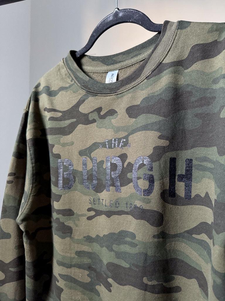 The Burgh Crew Sweatshirt - Camo/Black - Flutter