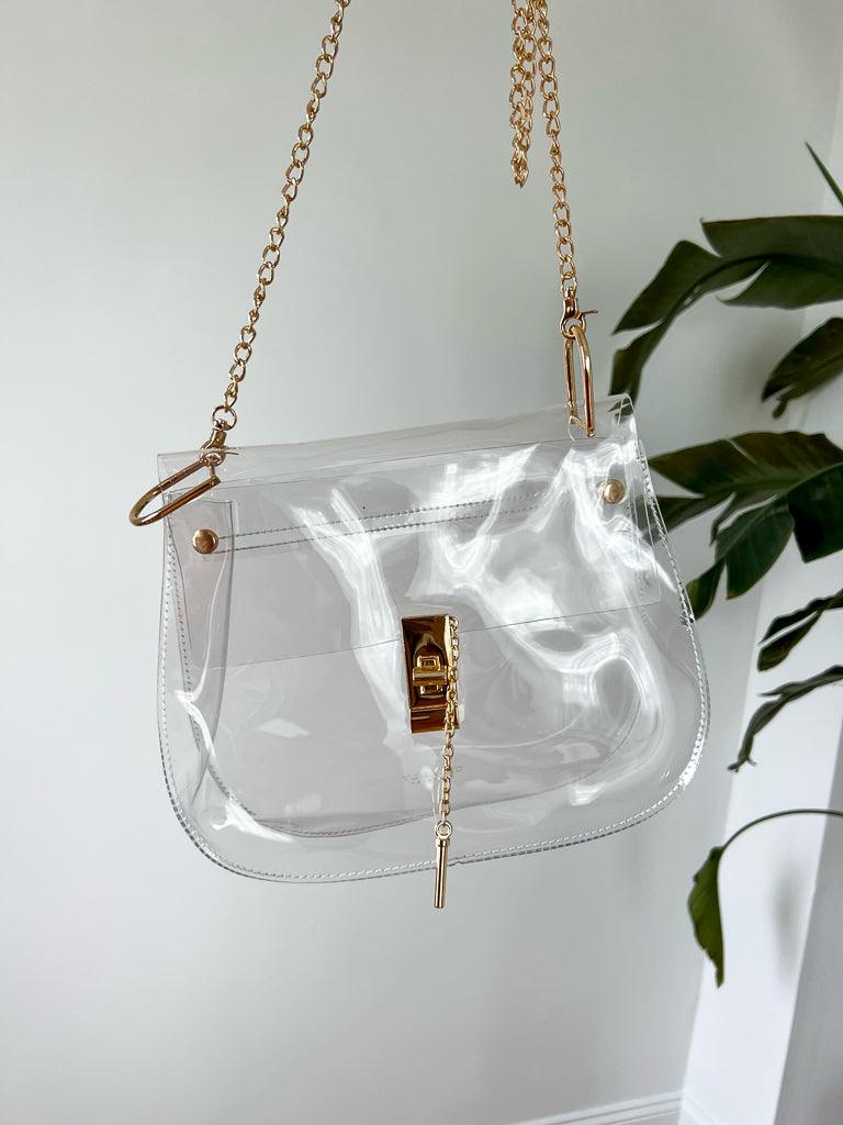 The Ginger Handbag - Clear/Gold - Flutter