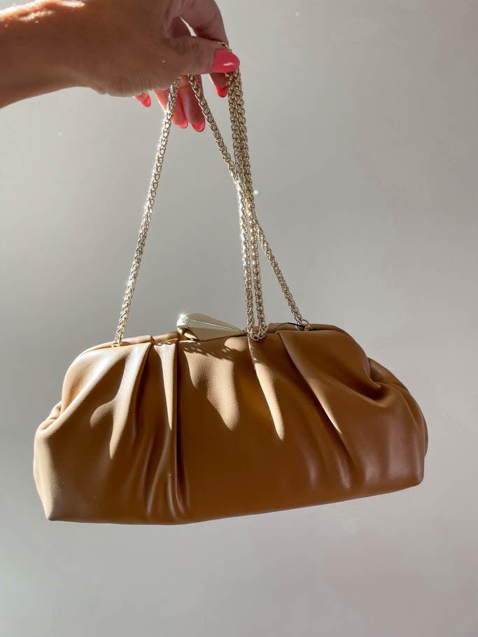 Framed Clutch - Camel - Flutter