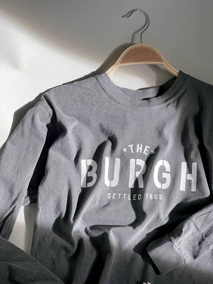 The Burgh Long Sleeve Tee - Pepper/White - Flutter