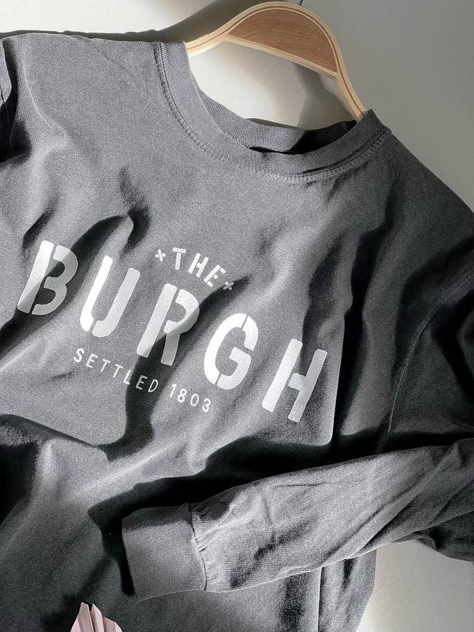 The Burgh Long Sleeve Tee - Pepper/White - Flutter
