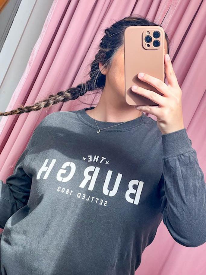 The Burgh Long Sleeve Tee - Pepper/White - Flutter