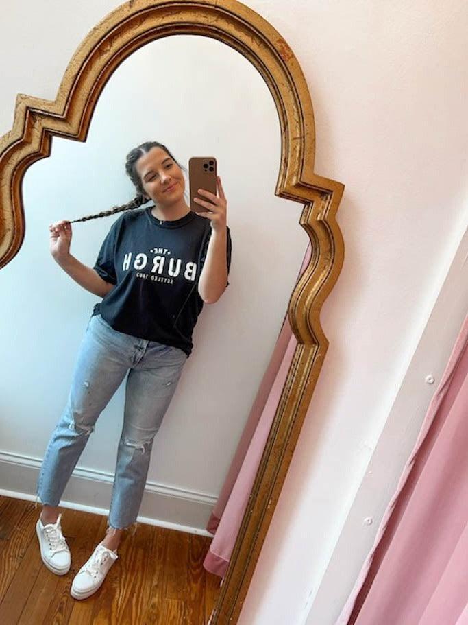 The Burgh Heavyweight Short Sleeve Tee - Black/White - Flutter