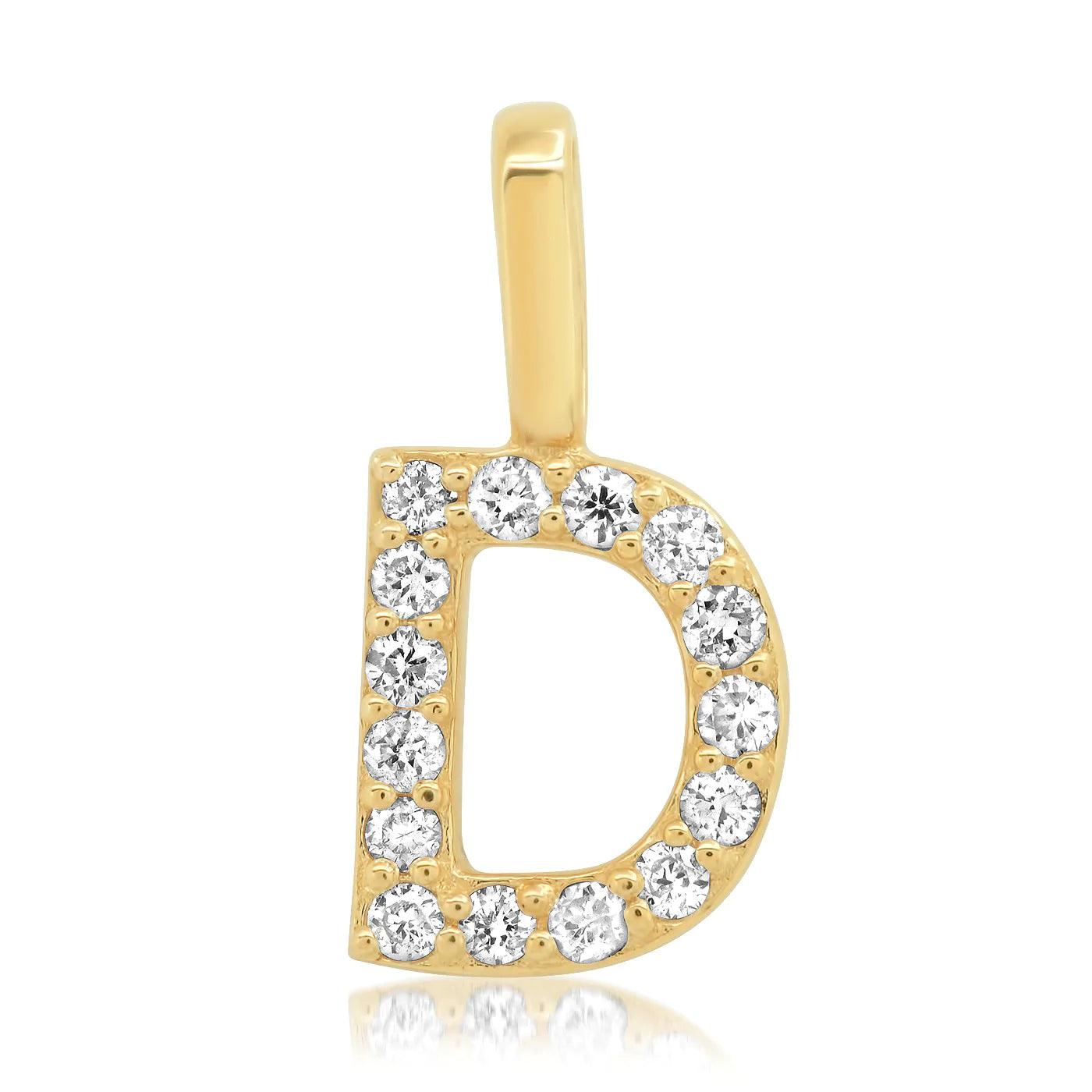 14K Pave Diamond Initial Charm - Gold - Flutter