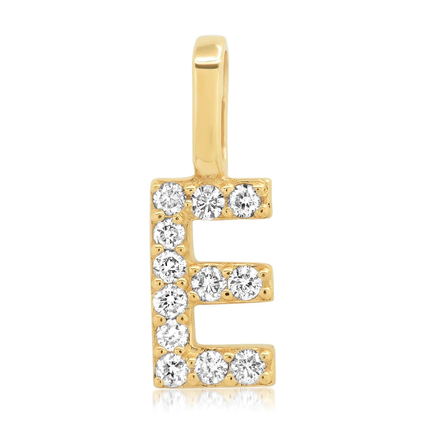 14K Pave Diamond Initial Charm - Gold - Flutter