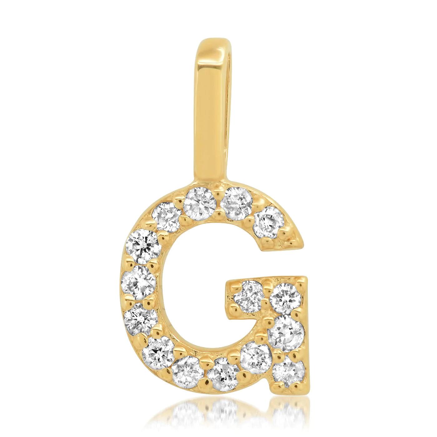 14K Pave Diamond Initial Charm - Gold - Flutter