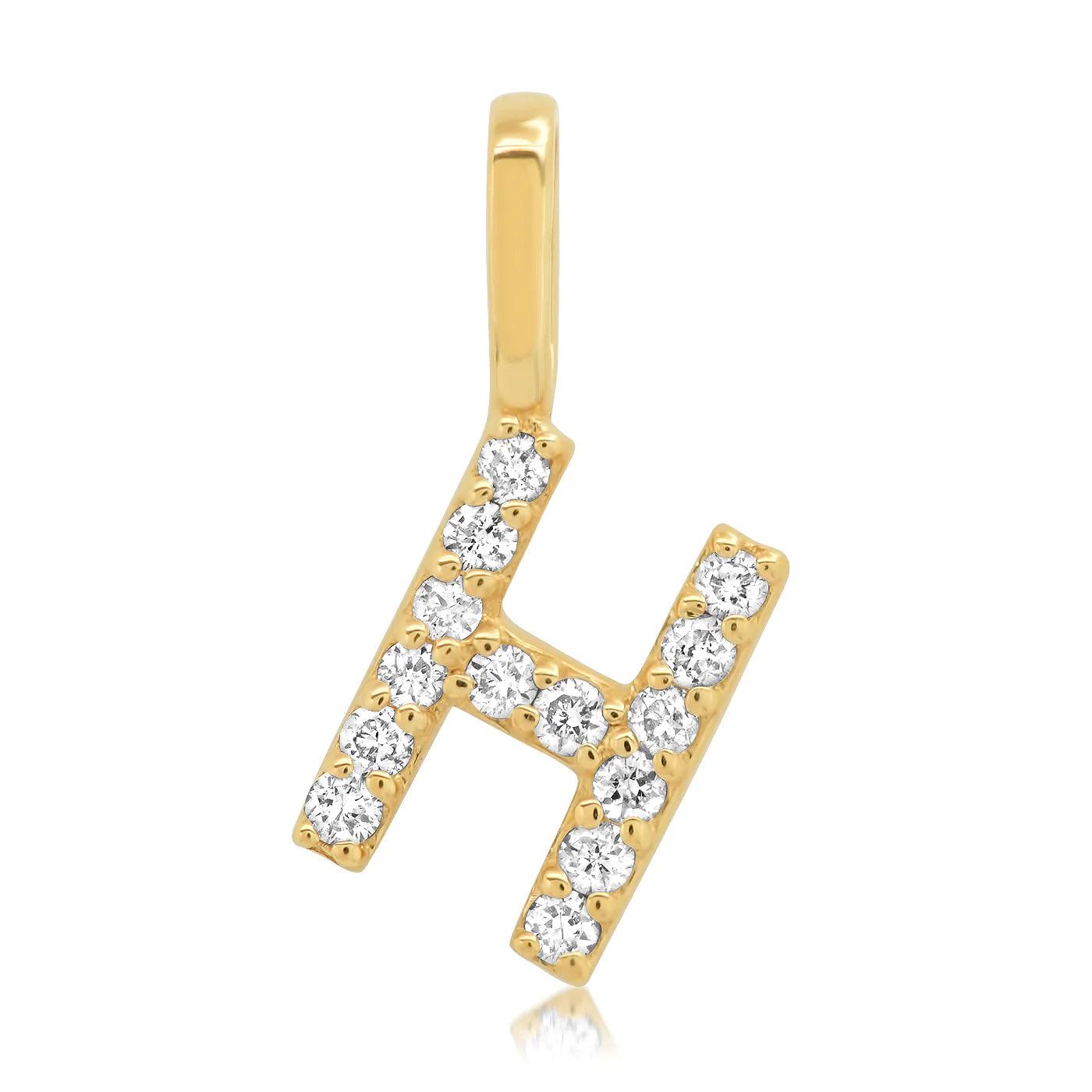 14K Pave Diamond Initial Charm - Gold - Flutter
