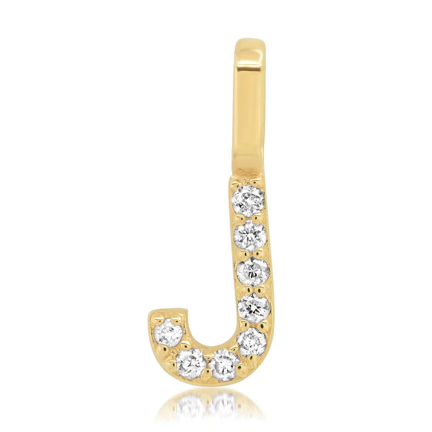 14K Pave Diamond Initial Charm - Gold - Flutter