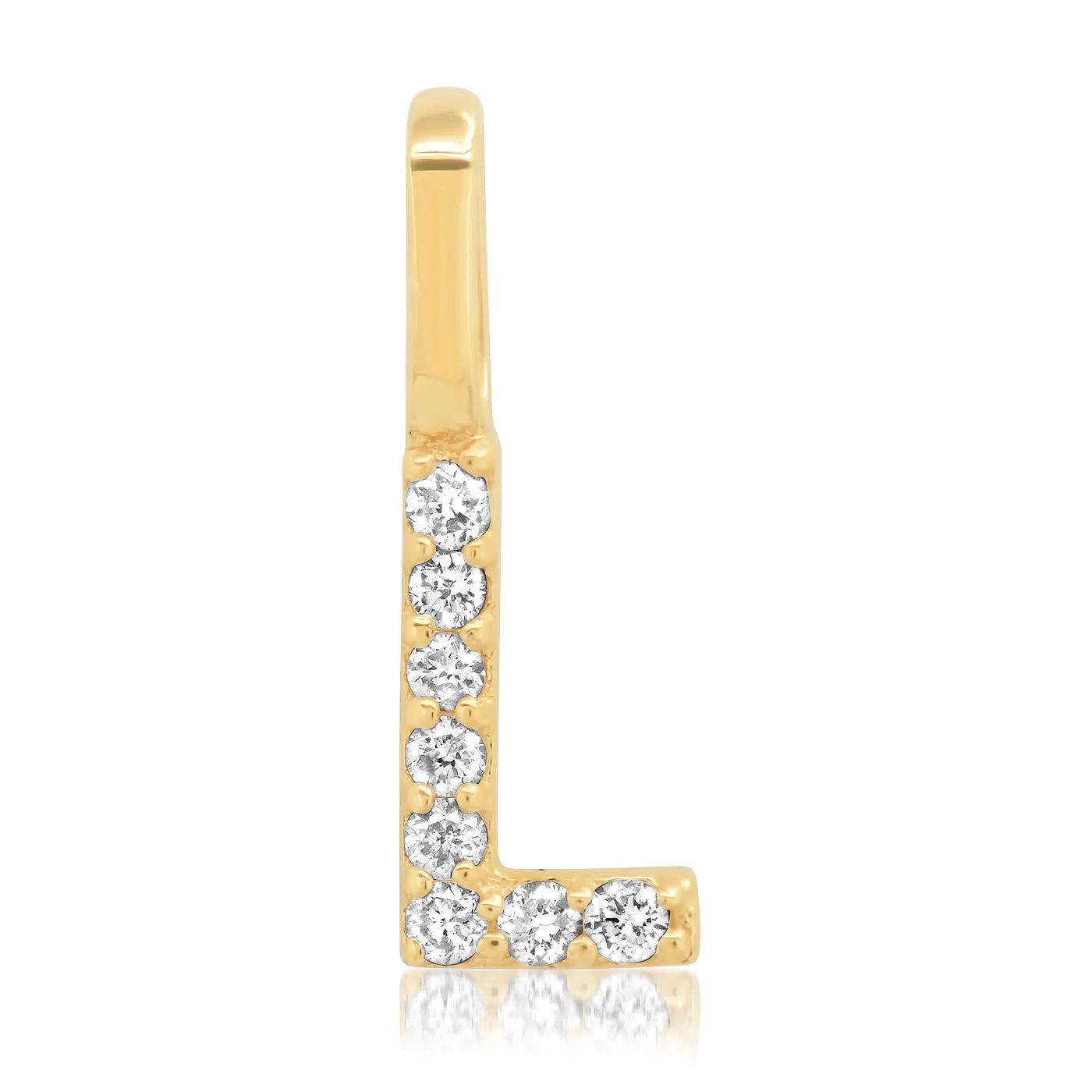 14K Pave Diamond Initial Charm - Gold - Flutter