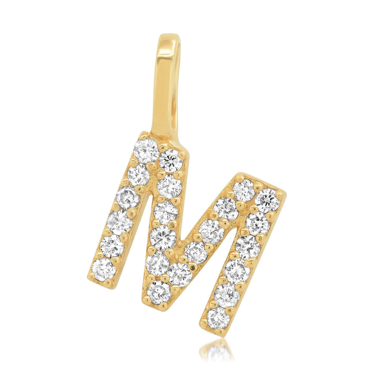 14K Pave Diamond Initial Charm - Gold - Flutter