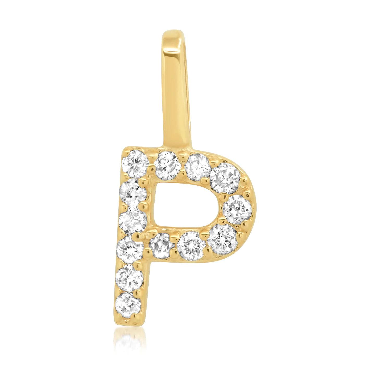 14K Pave Diamond Initial Charm - Gold - Flutter
