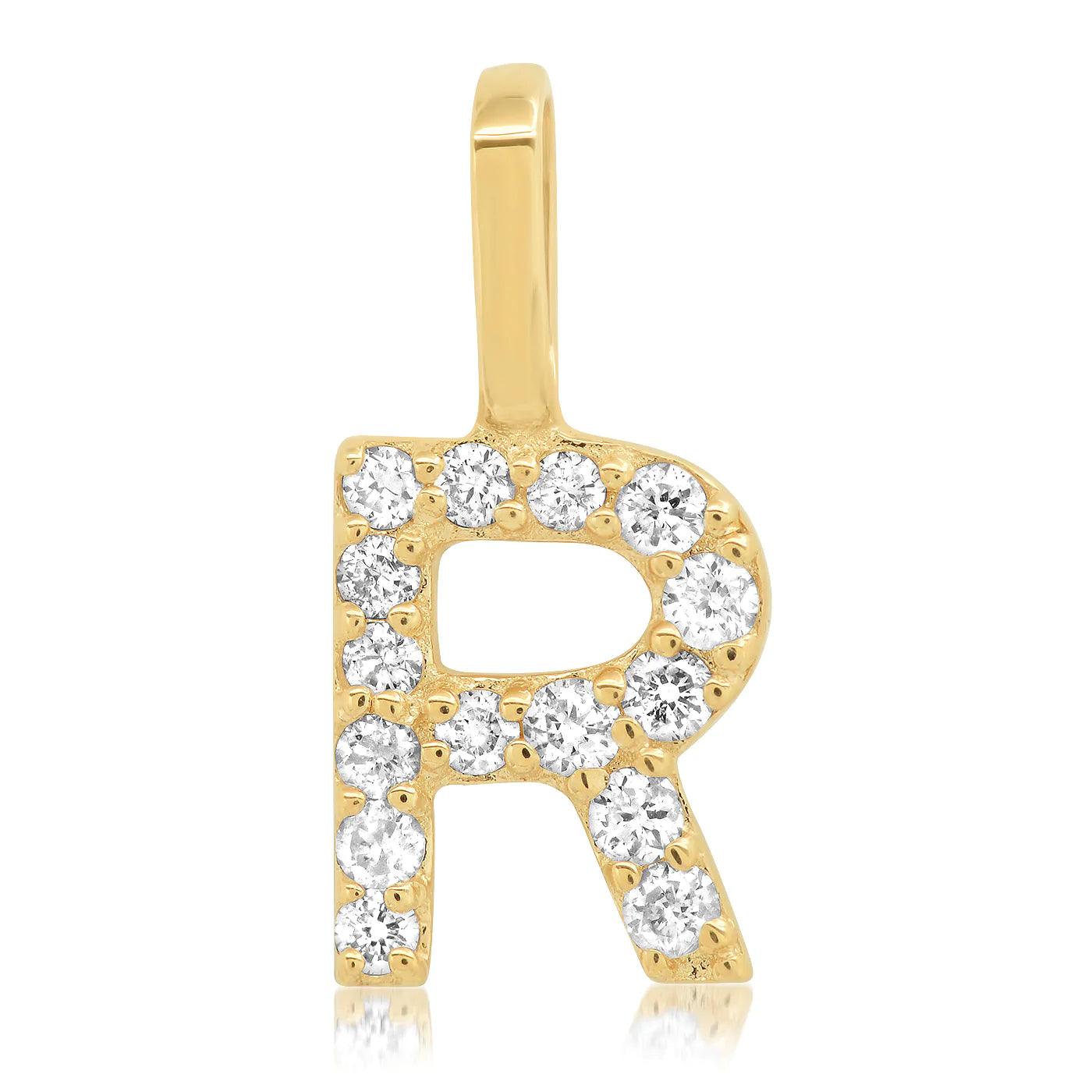 14K Pave Diamond Initial Charm - Gold - Flutter