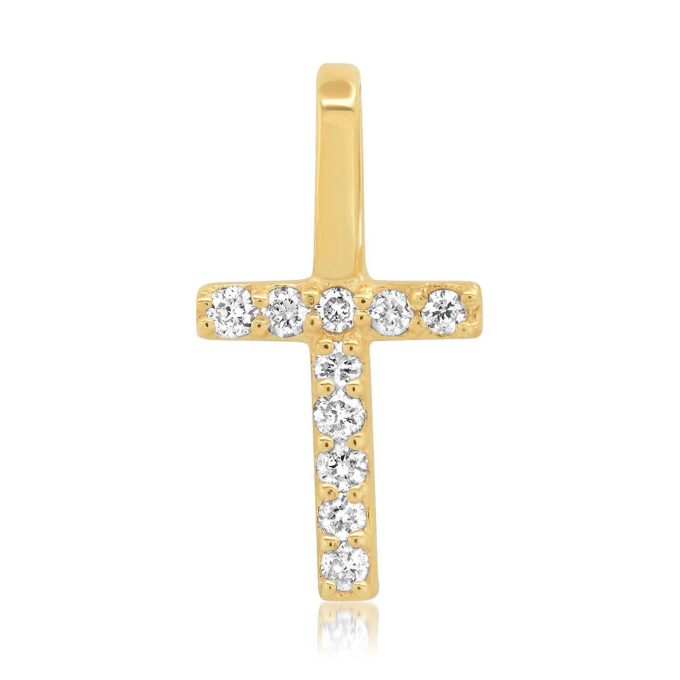 14K Pave Diamond Initial Charm - Gold - Flutter