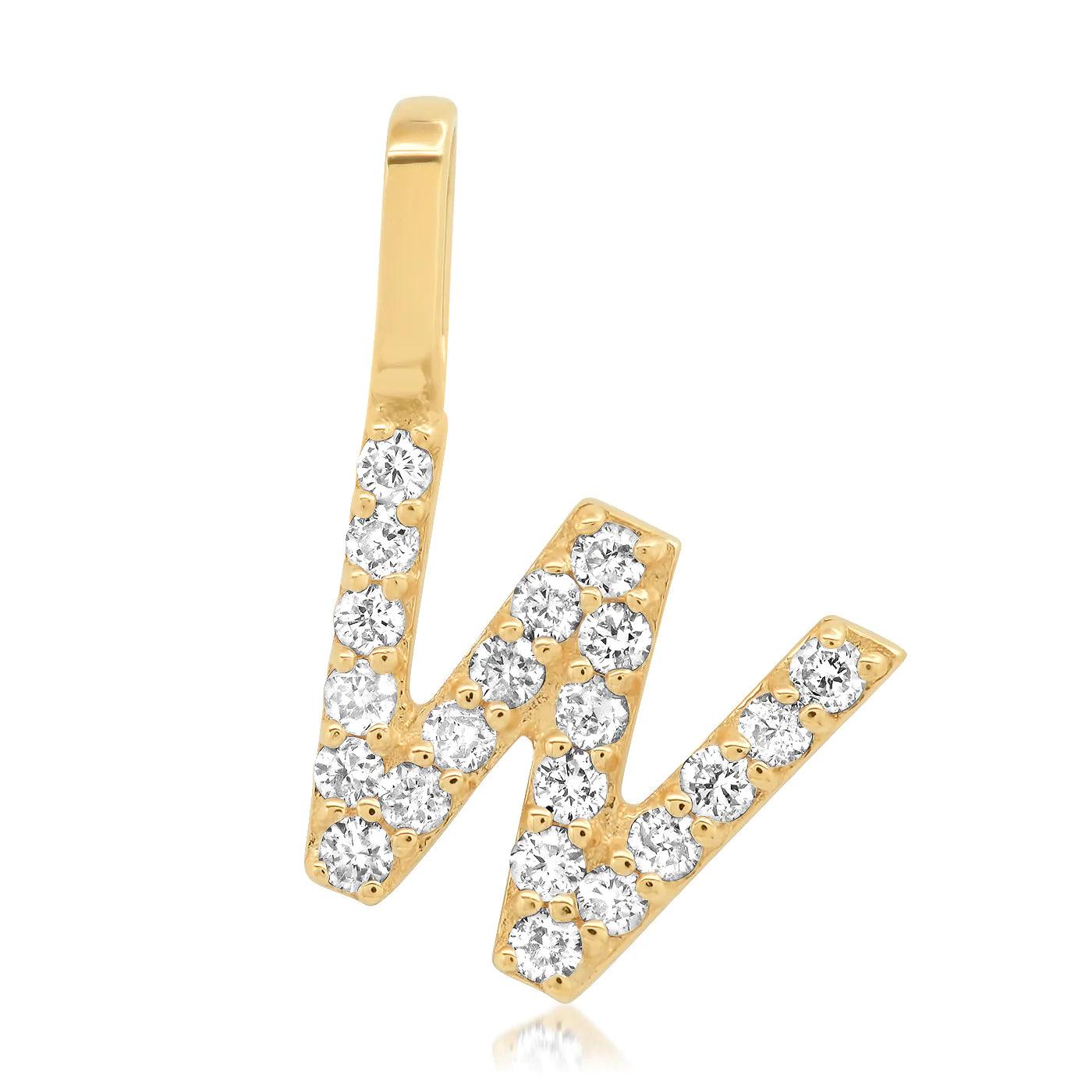 14K Pave Diamond Initial Charm - Gold - Flutter